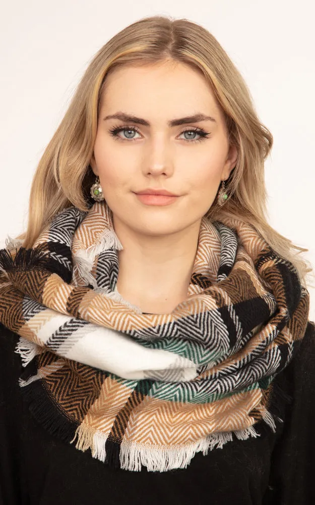 MS0190 Multi Plaid Infinity Scarf