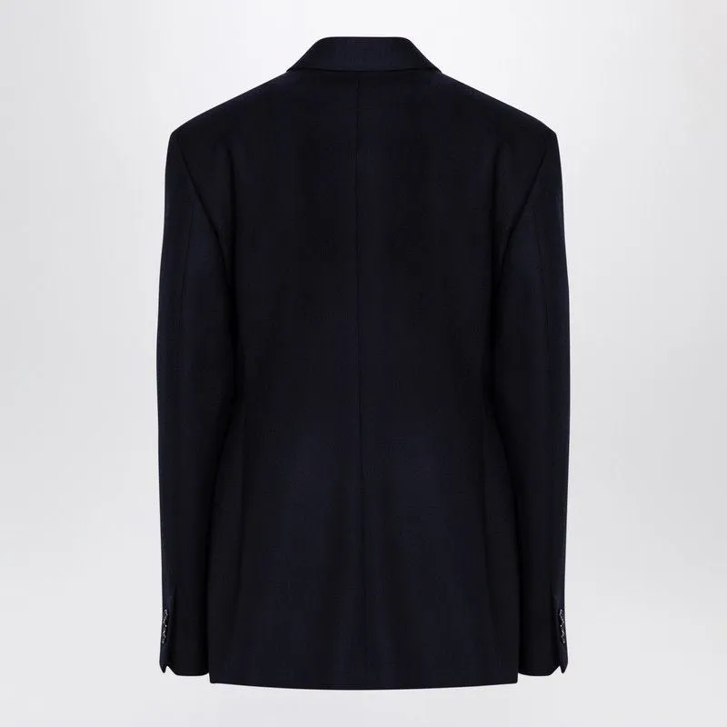 NAVY BLUE DOUBLE-BREASTED JACKET IN WOOL