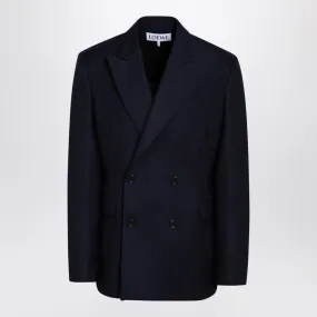 NAVY BLUE DOUBLE-BREASTED JACKET IN WOOL