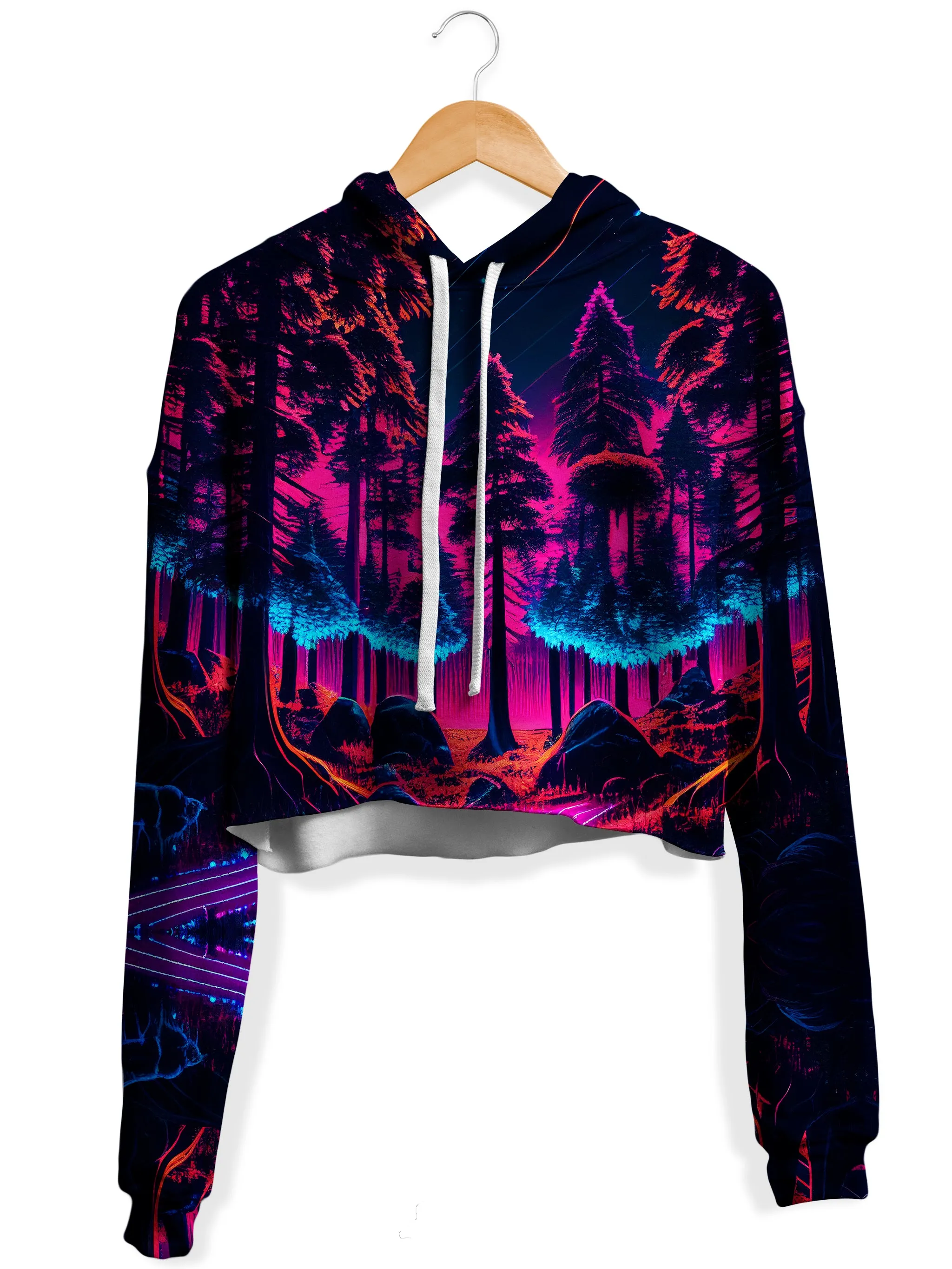 Neon Forest Crop Hoodie and Leggings Combo