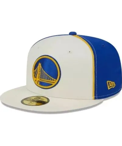 New Era Men's NBA Golden State Warriors Piped Pop Panel 59FIFTY Fitted Hat