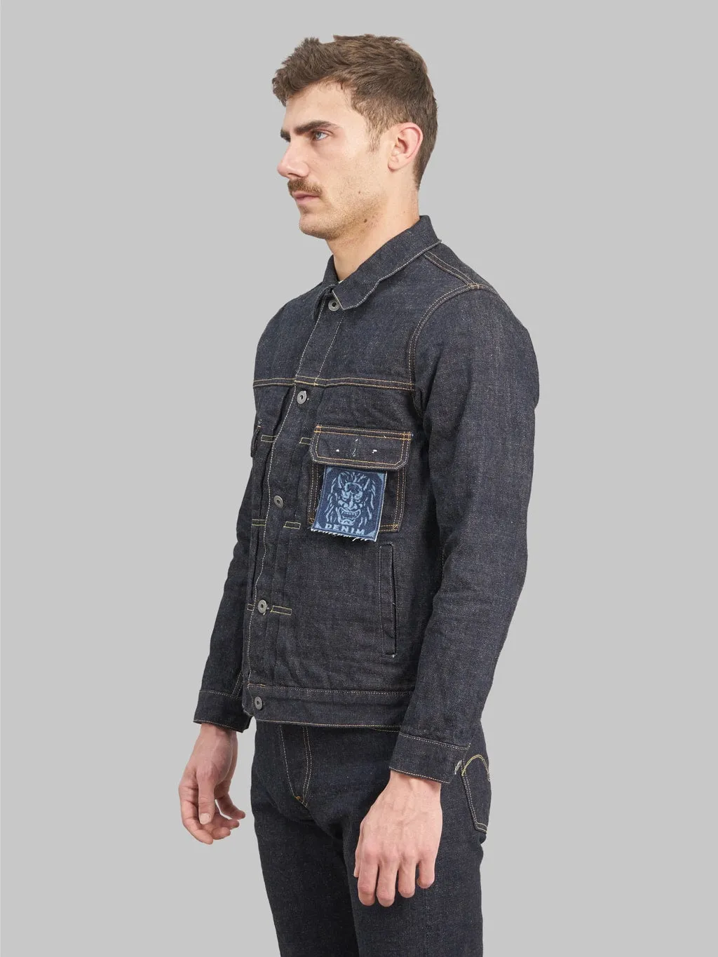 ONI Denim 02516P-14KBE Indigo Beige 14oz Type II Jacket