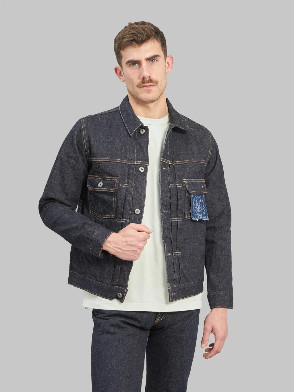 ONI Denim 02516P-14KBE Indigo Beige 14oz Type II Jacket