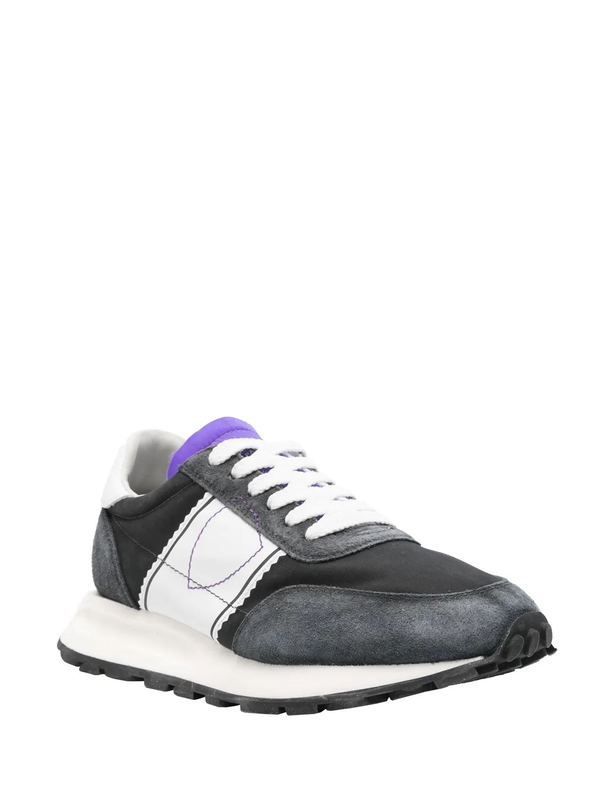 PHILIPPE MODEL Black and Purple Tour Running Sneaker