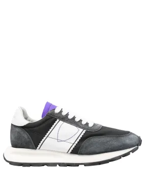 PHILIPPE MODEL Black and Purple Tour Running Sneaker