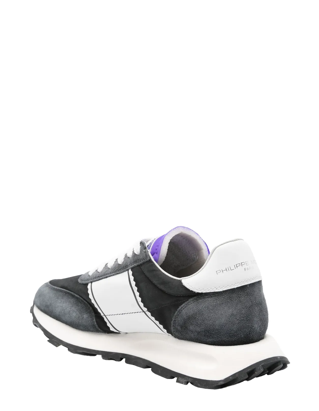 PHILIPPE MODEL Black and Purple Tour Running Sneaker