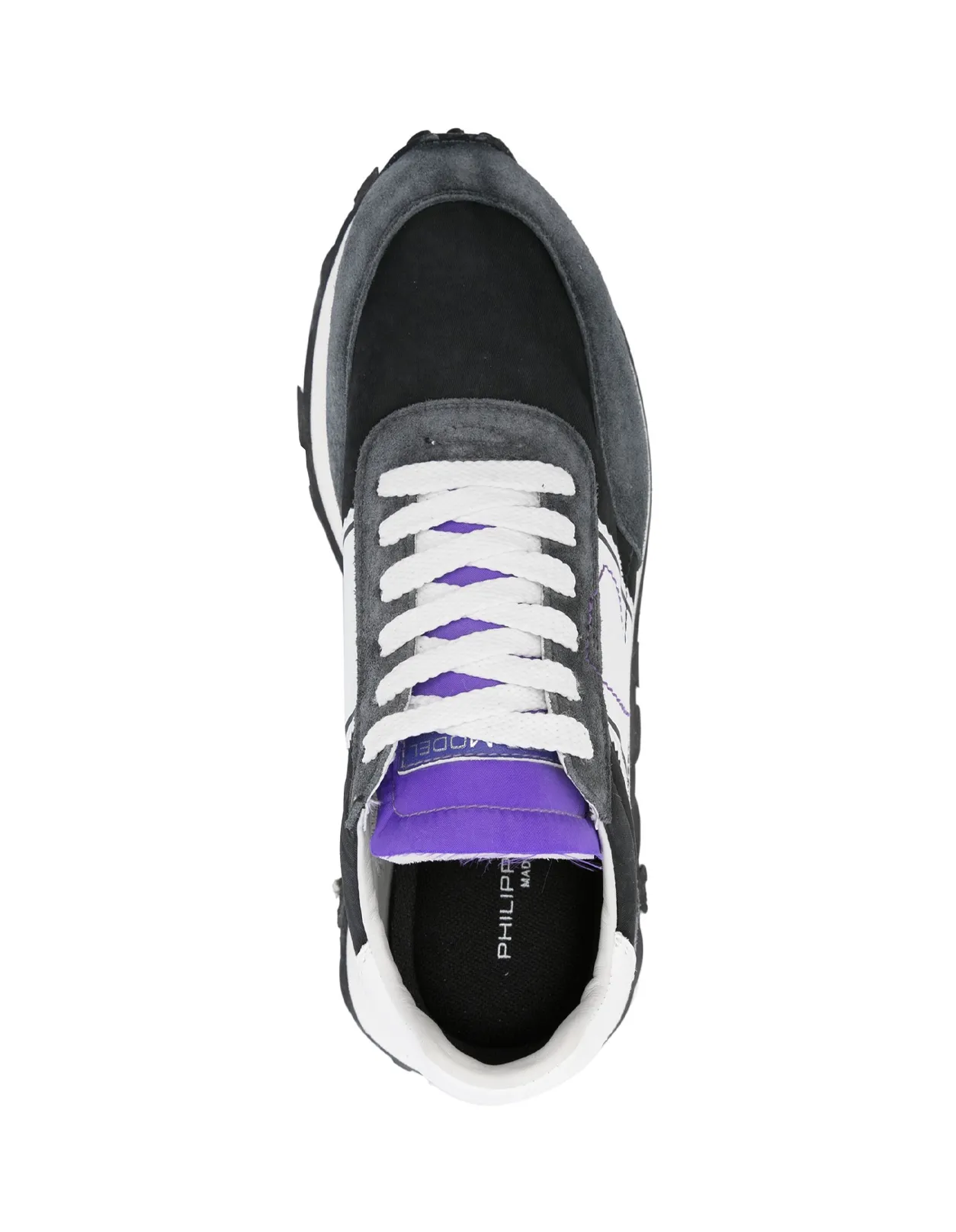 PHILIPPE MODEL Black and Purple Tour Running Sneaker