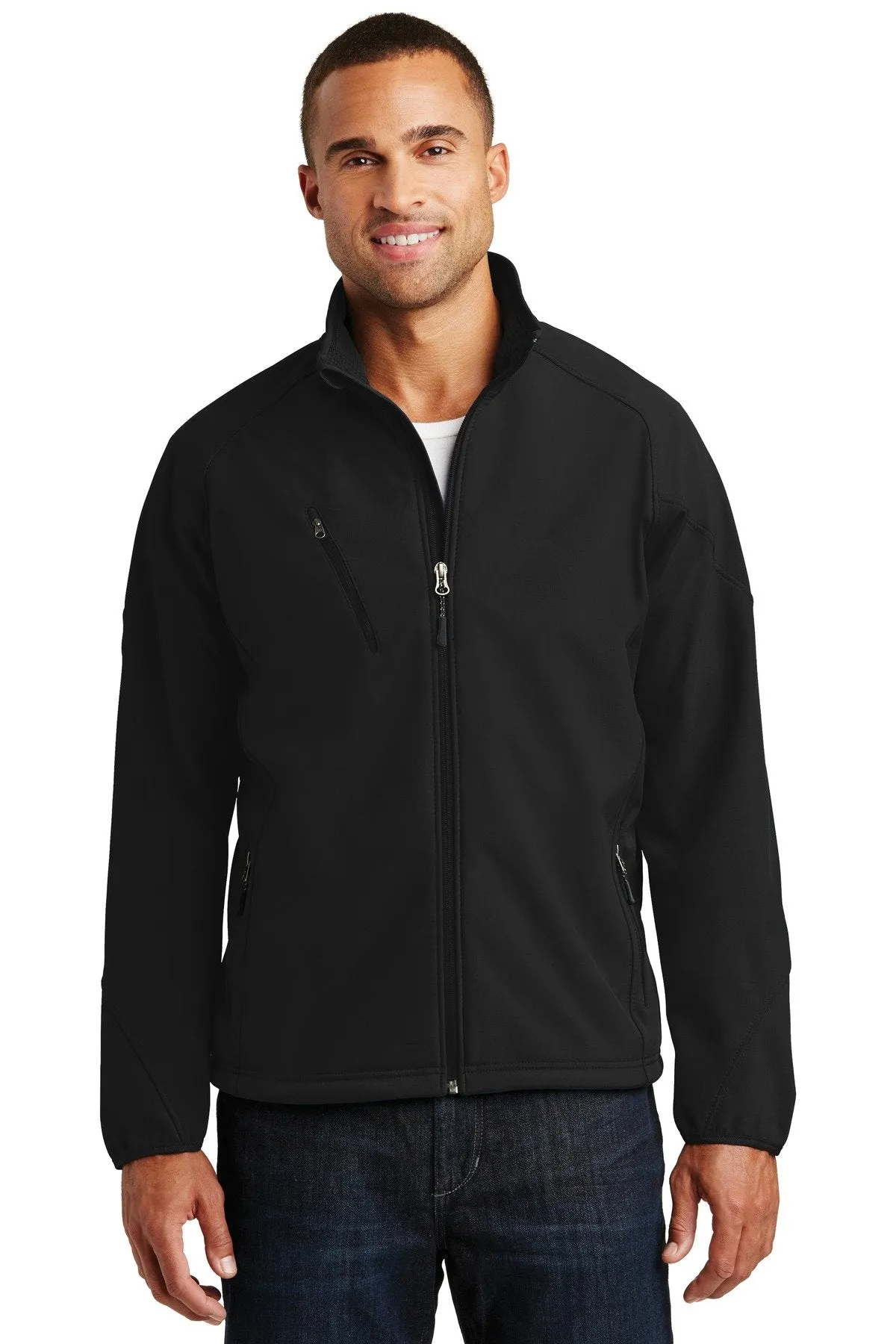 Port Authority Textured Soft Shell Jacket J705 Black