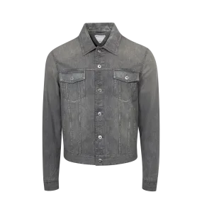 PRINTED LEATHER DENIM JACKET (MENS)