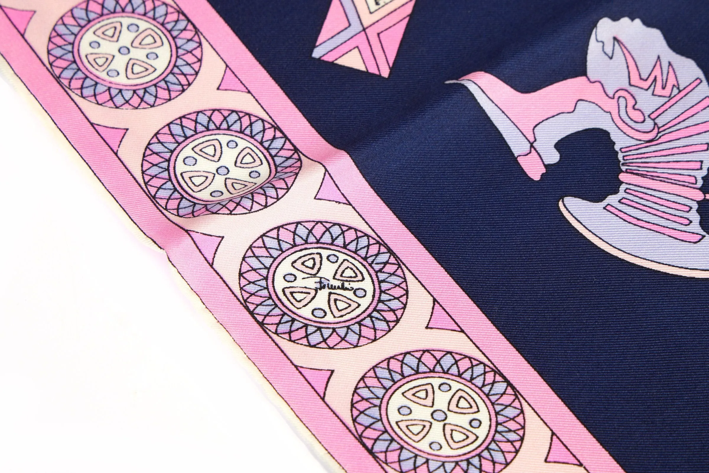 Pucci Navy & Pink Silk Scarf