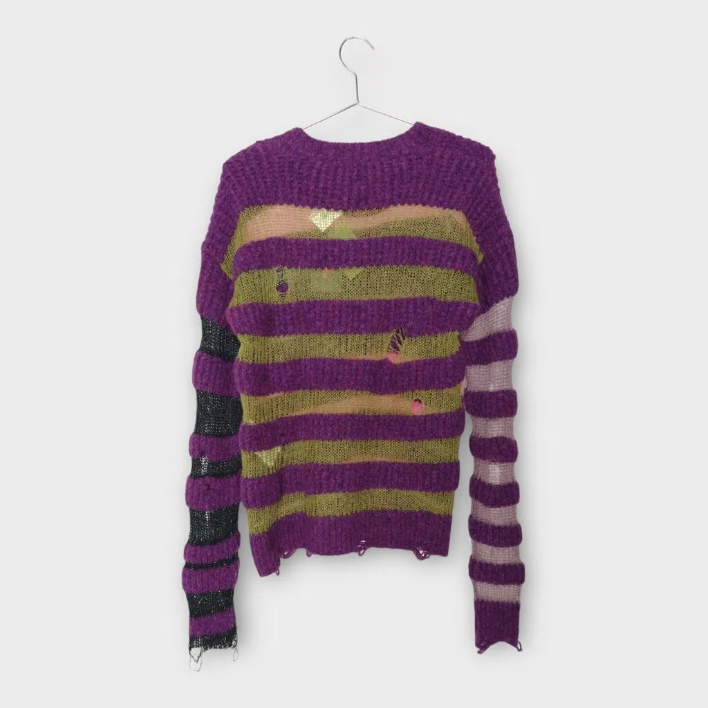 Purple Bumpy Stripe Sweater