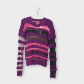 Purple Bumpy Stripe Sweater