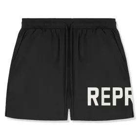 Represent Text Logo Black Swim Shorts