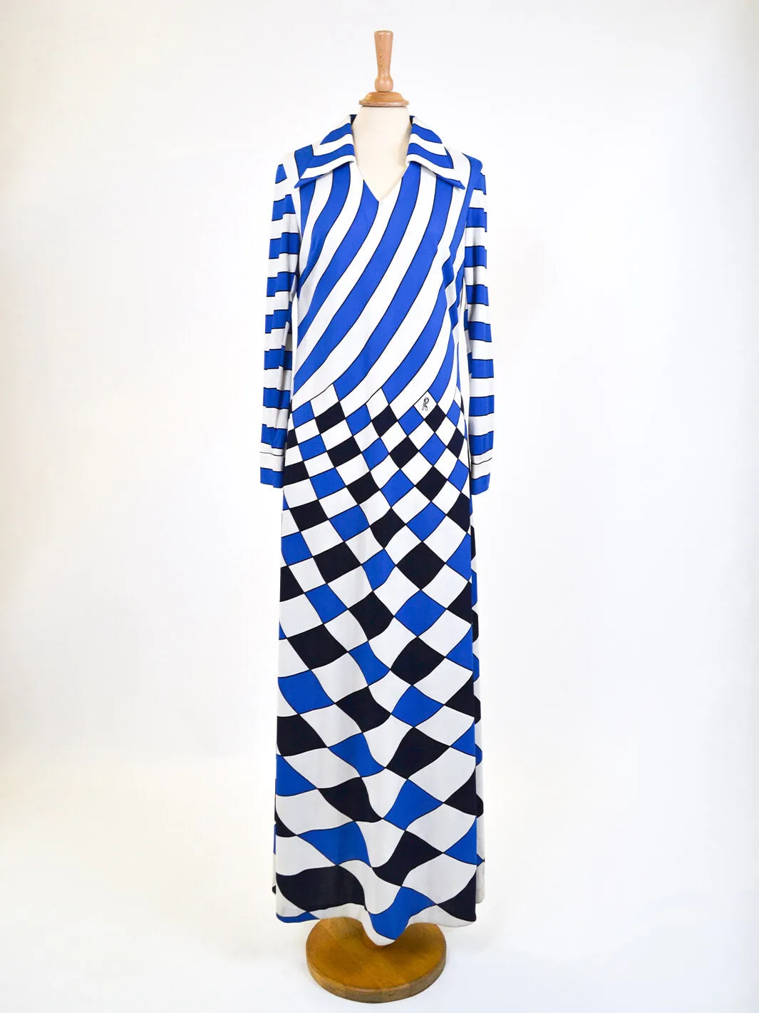 Roberta di Camerino blue and white dress, 70s