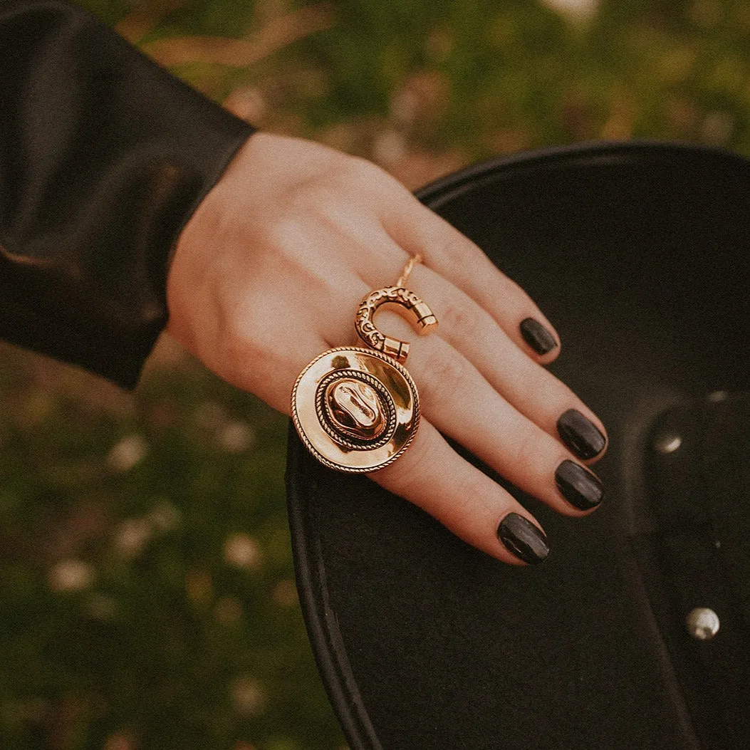 Rodeo Cowboy Hat Ring Gold