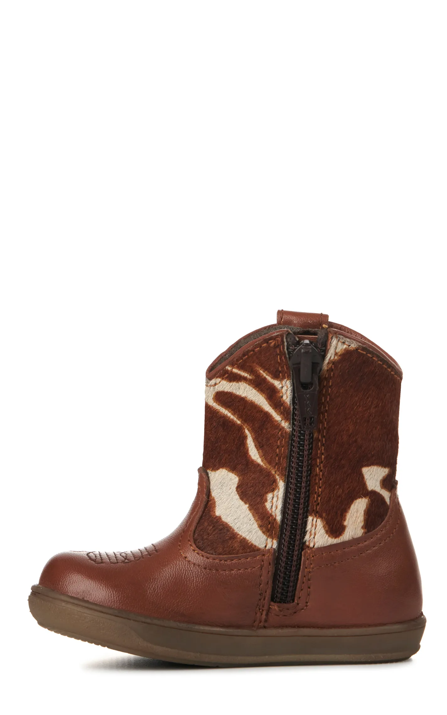 Roper Infant Brown and Cow Print Round Toe Cowboy Boots