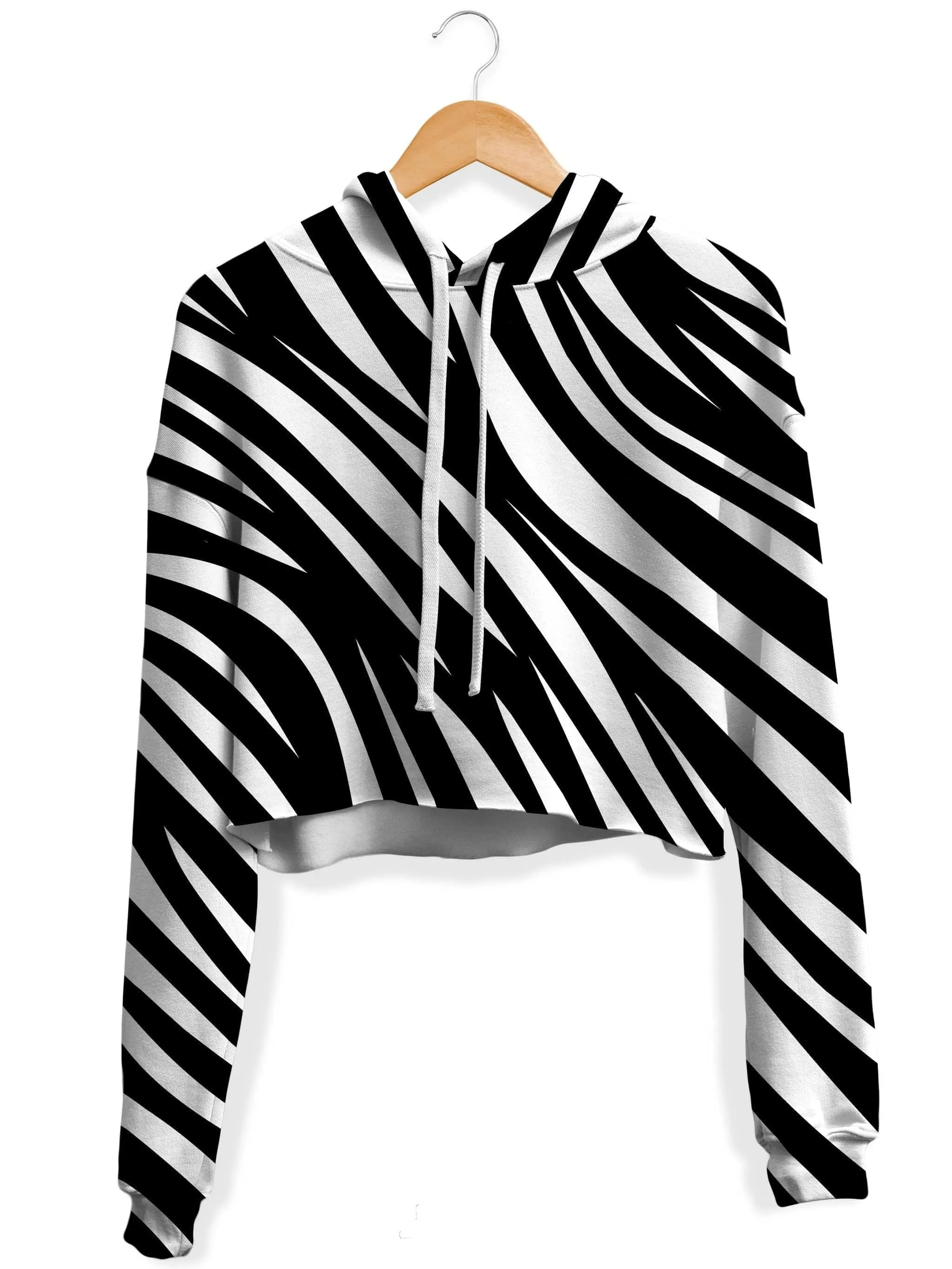 Safari Print Fleece Crop Hoodie (Clearance)