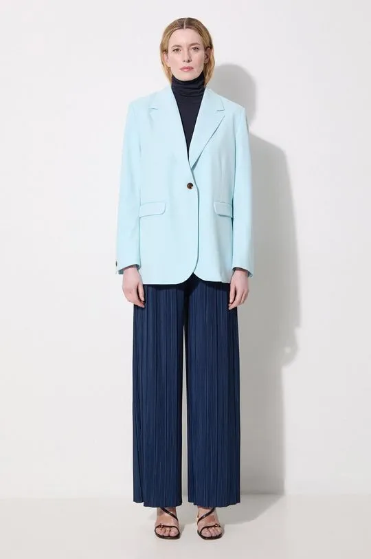 Samsoe Samsoe blazer turquoise color smooth