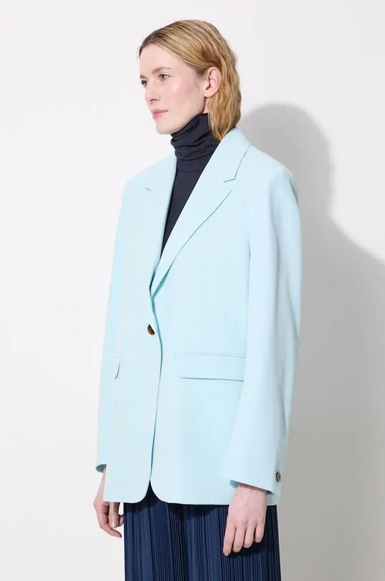 Samsoe Samsoe blazer turquoise color smooth