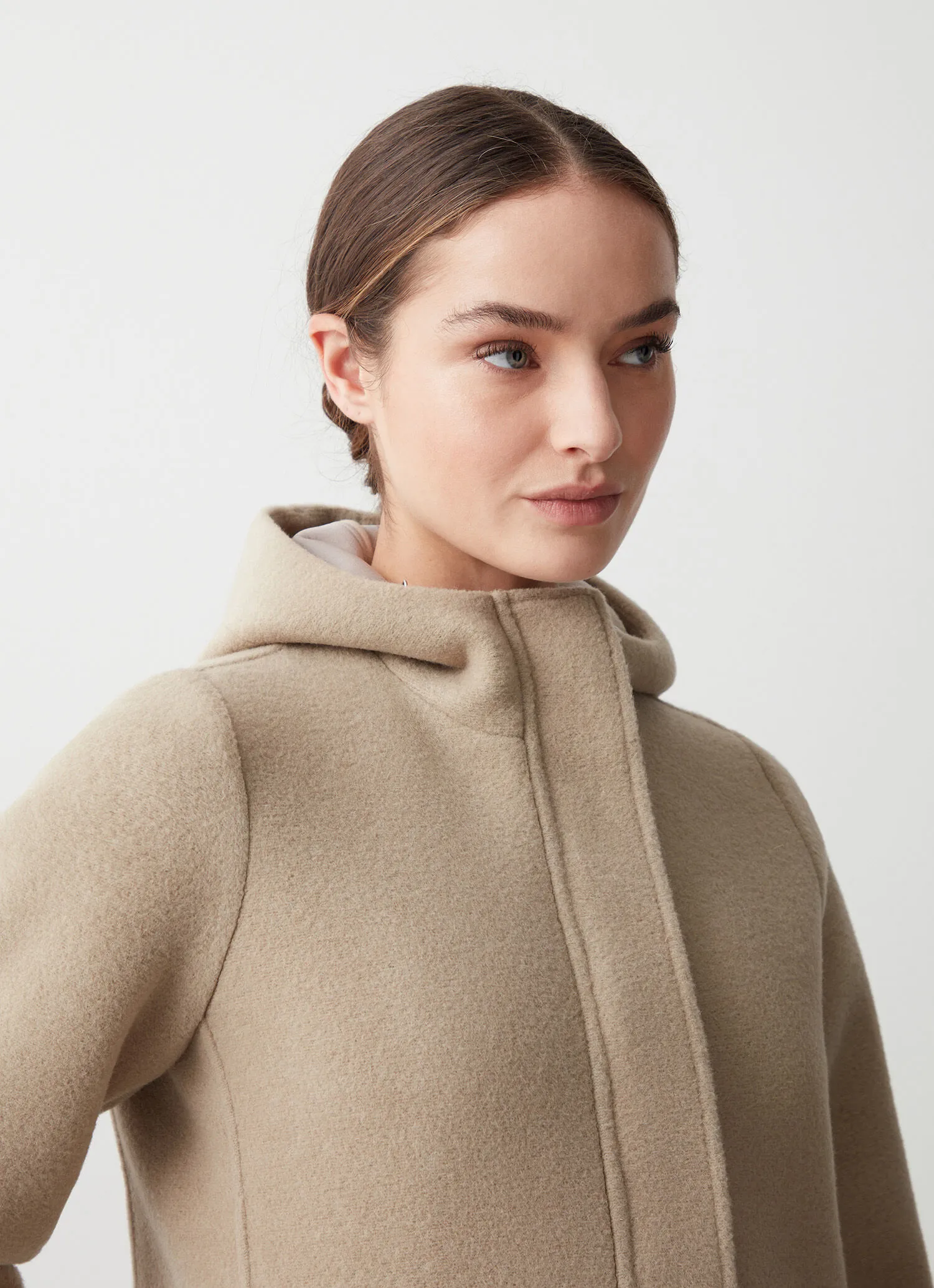 Short wool baize coat-