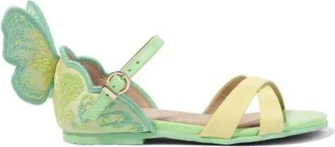 Sophia Webster Mini butterfly-motif leather sandals Green