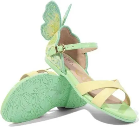 Sophia Webster Mini butterfly-motif leather sandals Green