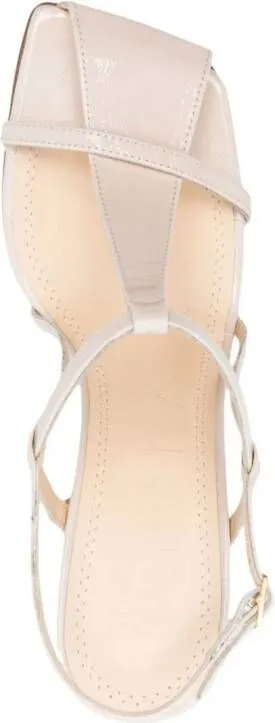 Souliers Martinez Frisia 75mm leather sandals Neutrals