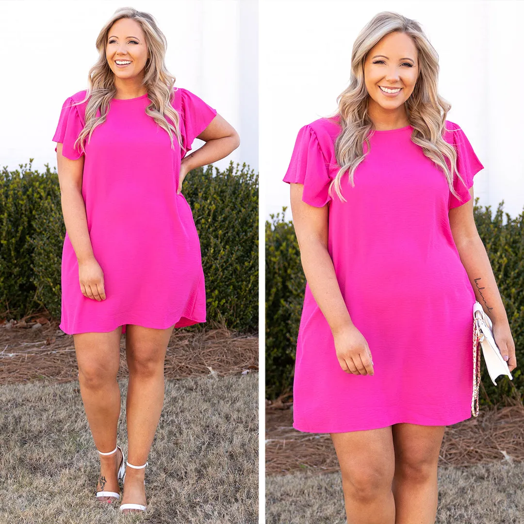 Springtime Craze Dress, Ultra Hot Pink