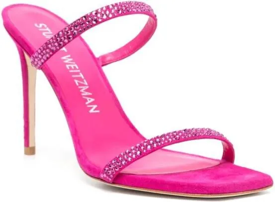 Stuart Weitzman Aleena Royale 100mm suede sandals Pink