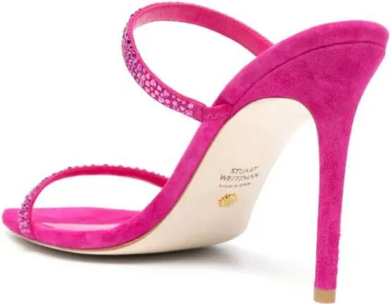 Stuart Weitzman Aleena Royale 100mm suede sandals Pink