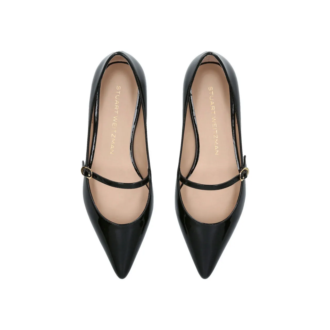 STUART WEITZMAN Emilia Mary-Jane Pointed Flats - Black