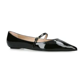 STUART WEITZMAN Emilia Mary-Jane Pointed Flats - Black