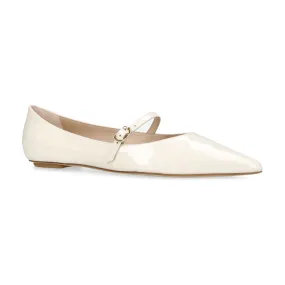 STUART WEITZMAN Emilia Mary-Jane Pointed Flats - White