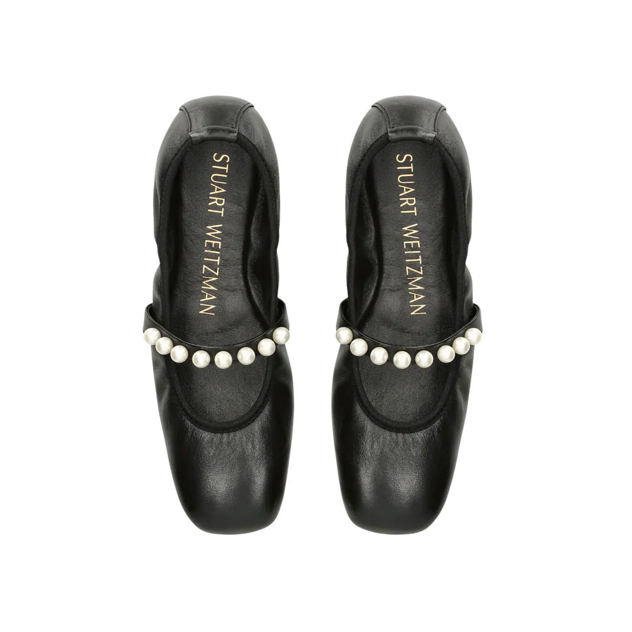 STUART WEITZMAN Goldie Embellished Ballet Flats - Black