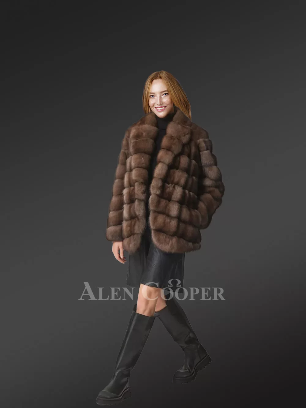 Stylish Sable Fur Coat for Women