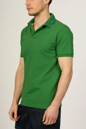 Sun 68 Polo Small Stripes Verde Prato Uomo