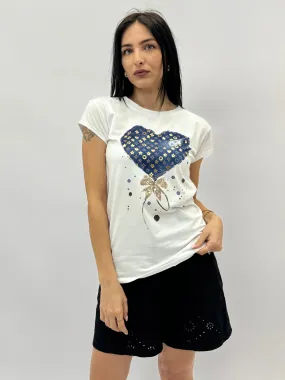 T-shirt con stampa cuore