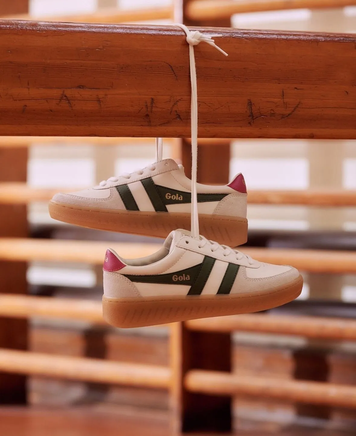 The Grandslam Elite Sneaker - White + Evergreen + Fuchsia + Gum