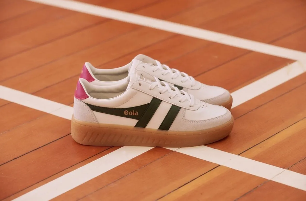 The Grandslam Elite Sneaker - White + Evergreen + Fuchsia + Gum