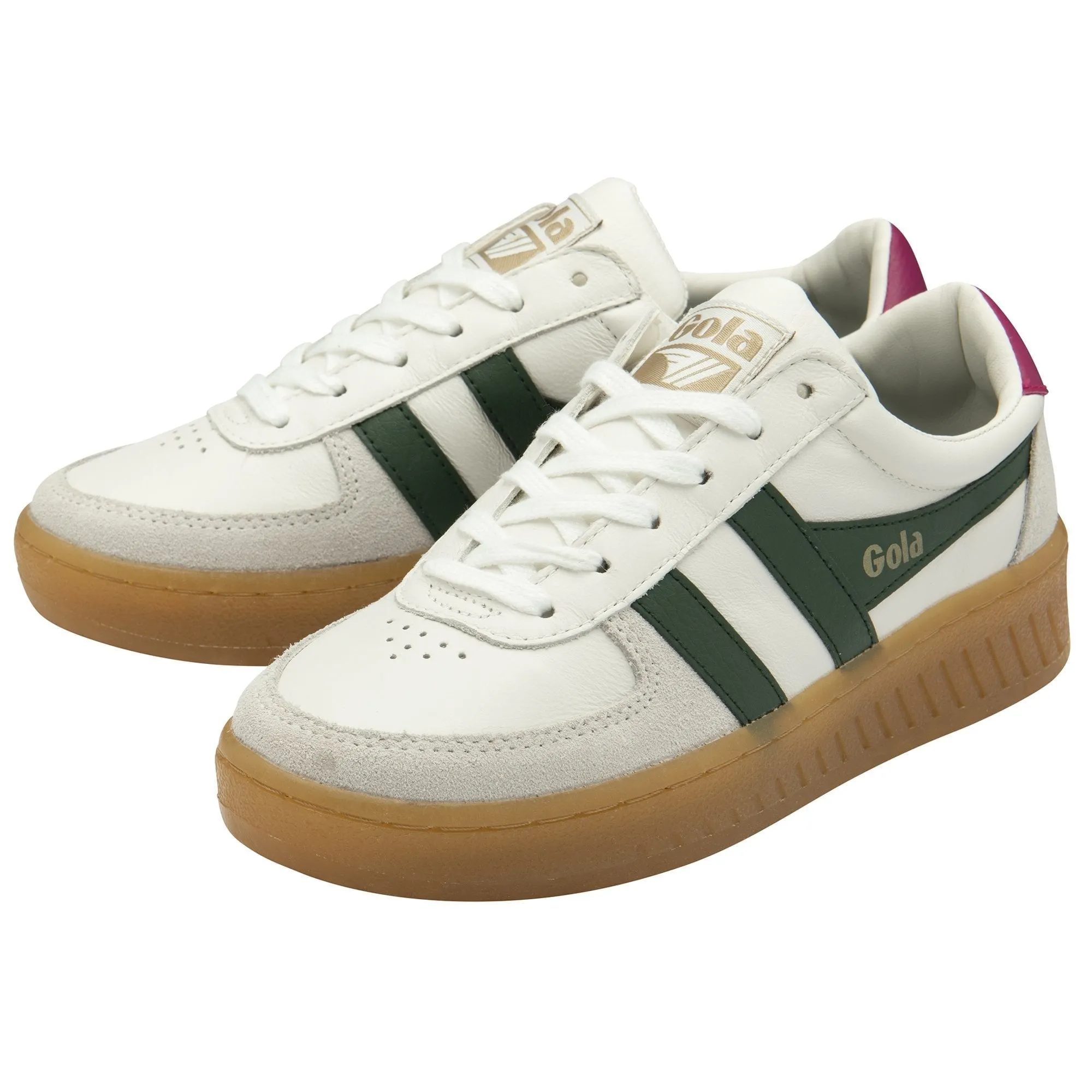 The Grandslam Elite Sneaker - White + Evergreen + Fuchsia + Gum