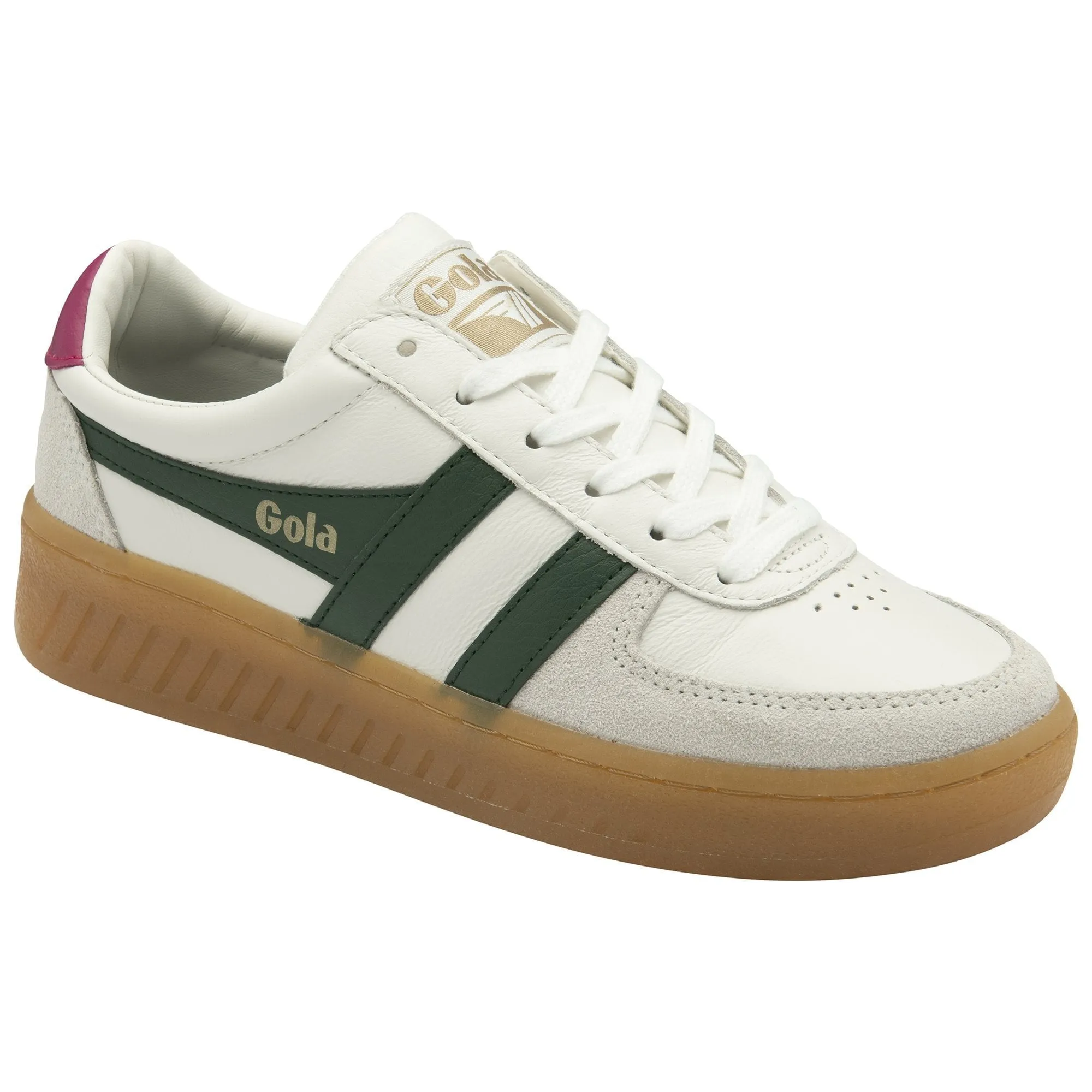 The Grandslam Elite Sneaker - White + Evergreen + Fuchsia + Gum