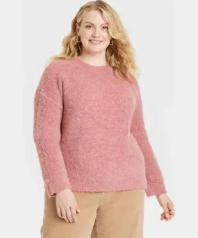 Universal Thread Women's Boucle Crewneck Pullover Sweater