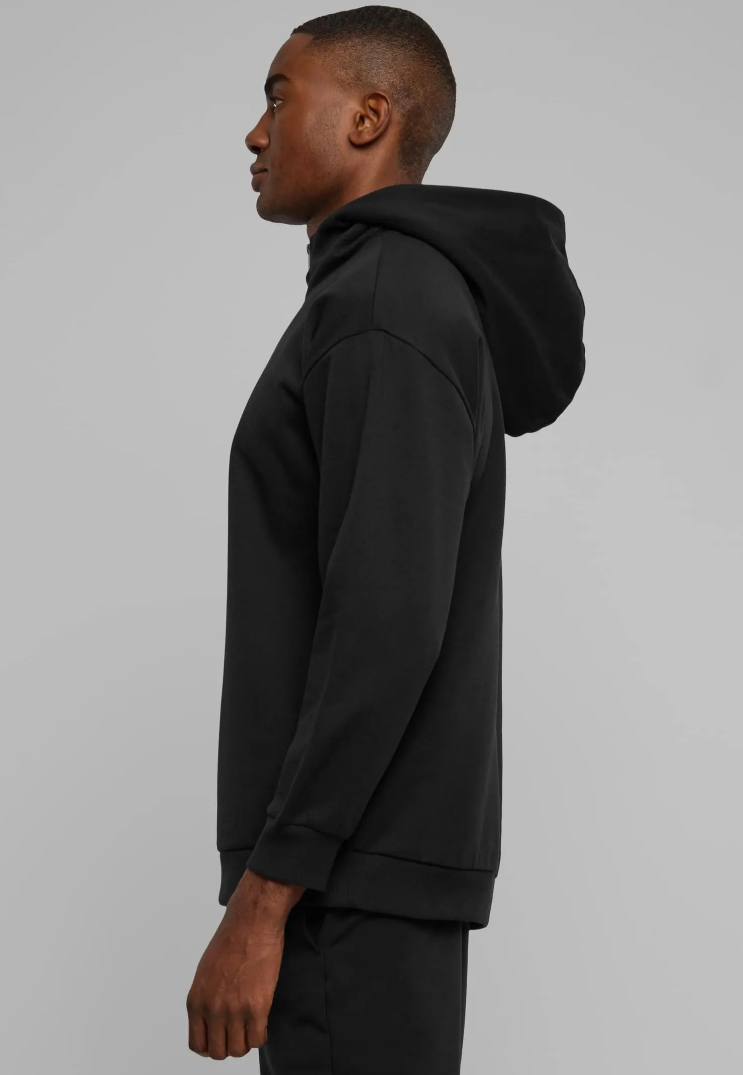 Urban Classics - Zipped High Neck Black - Hoodie