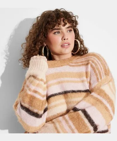 Wild Fable Women's Oversized Crewneck Pullover Sweater