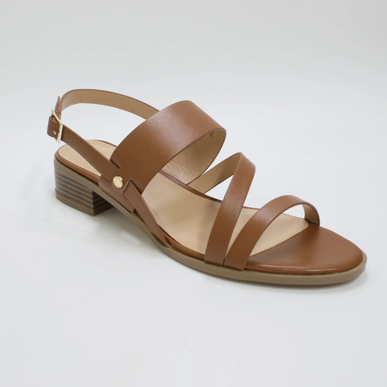 Womens Office Margate Cross Strap Low Block Heels Tan