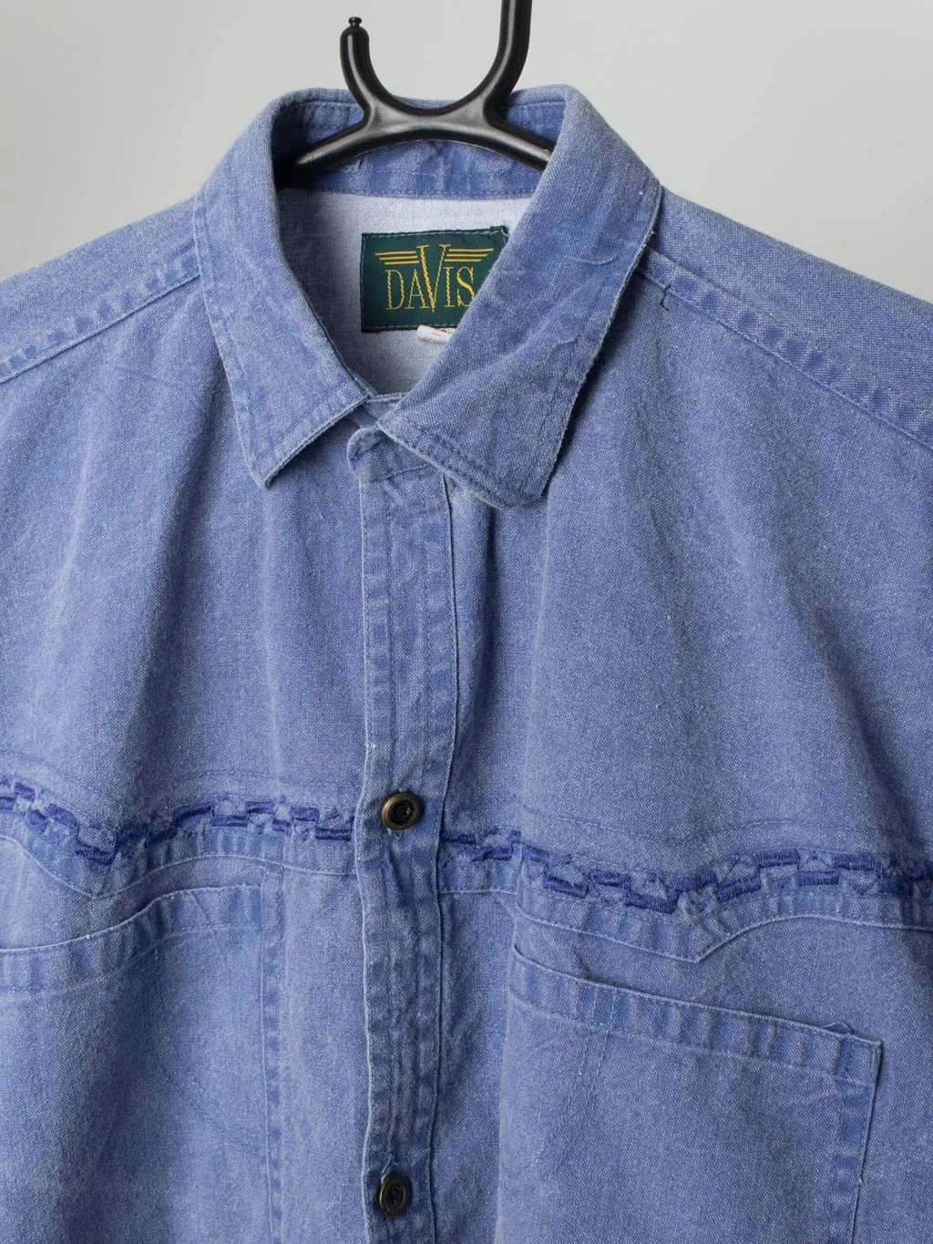 Womens vintage denim-blue shirt / blouse – Medium