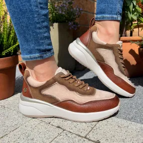 XTI - Microfibre Elevated Sneaker - Camel