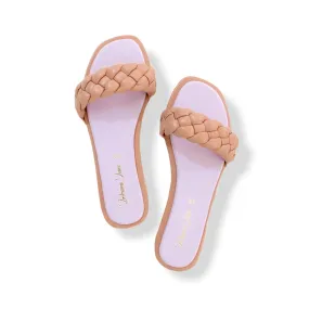 ZEPHYR Blush Braided Slide Flats